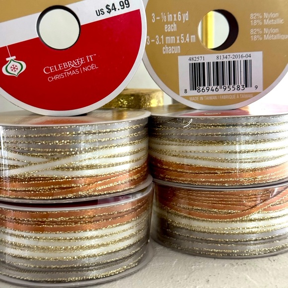 Christmas Holiday Ribbon Decoration for Wreaths Trees Gift‎ Boxes - Picture 4 of 5